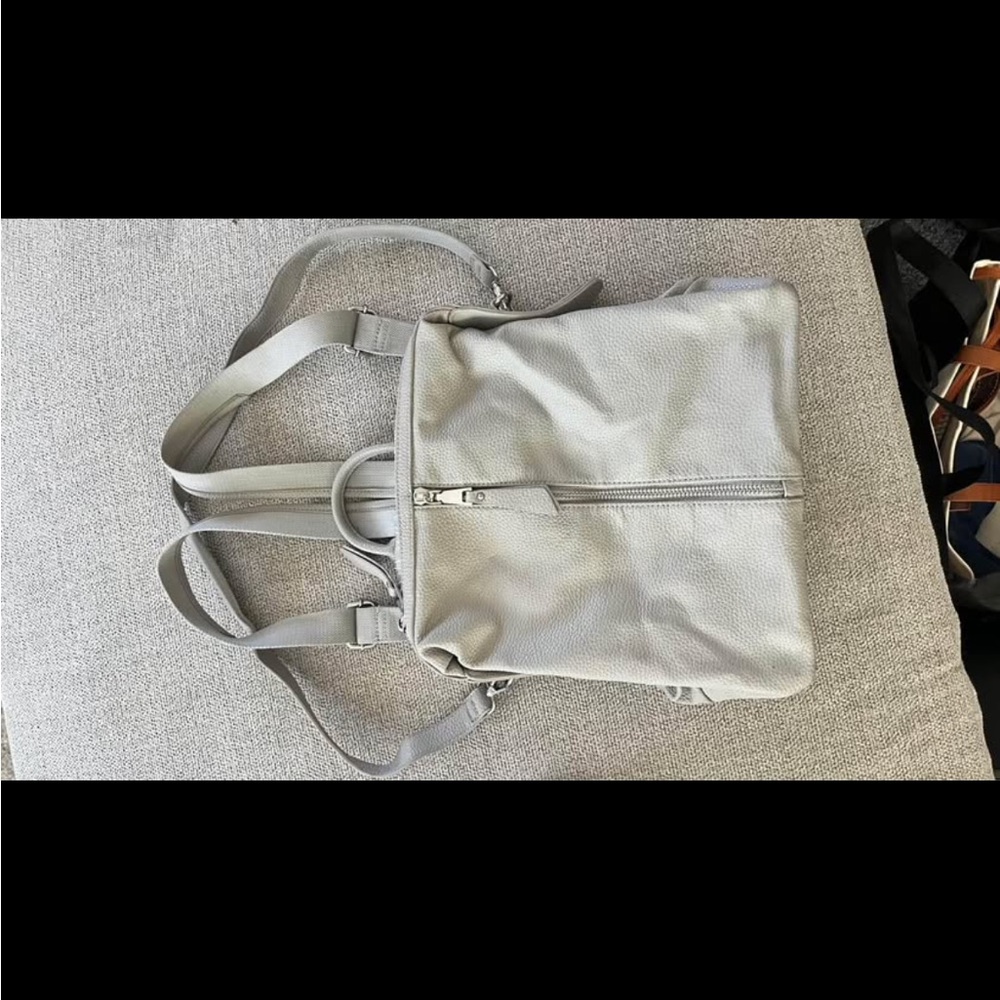 Stylish Gray Backpack with Soft Fabric and Versatile Straps